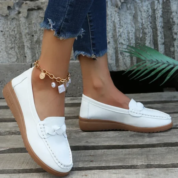 Ladies Shoes 2024 Brand Loafers Women's High Heels Fashion Slip-on Office and Career Hot Sale Round Toe Plus Size Flat Low Heels - AliExpress 322 - Image 3