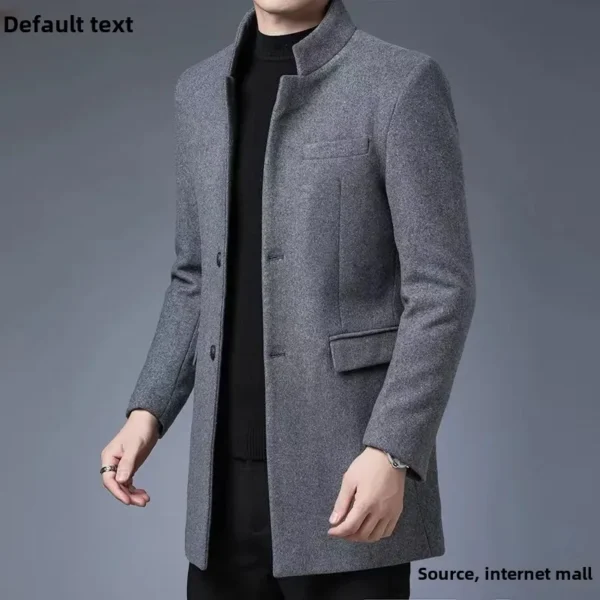 Winter Thickened Woolen Overcoat Stand Collar Men's Western Style Loose Fit Marriage Gown Sengkuan Jacket For Father-Son Wedding - AliExpress 200000343 - Image 2