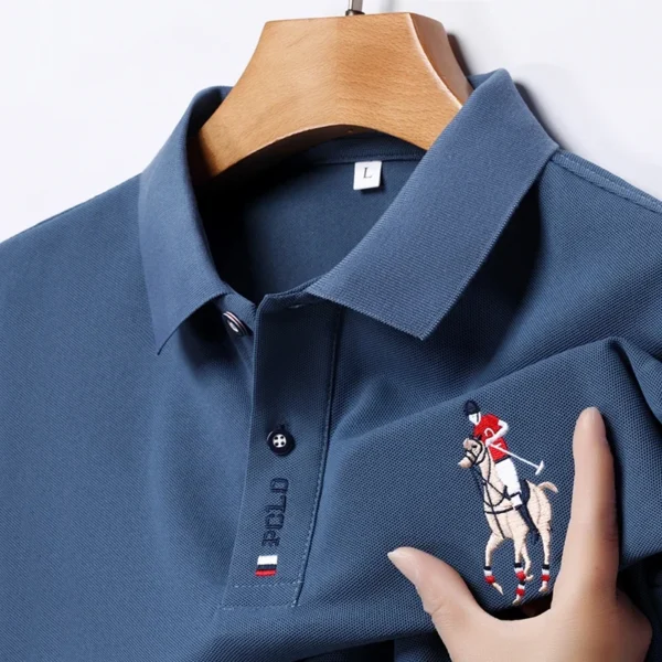 Men's Summer Embroidered Casual Fashion Short Sleeve POLO Shirt Comfortable Top - AliExpress 200000343 - Image 3