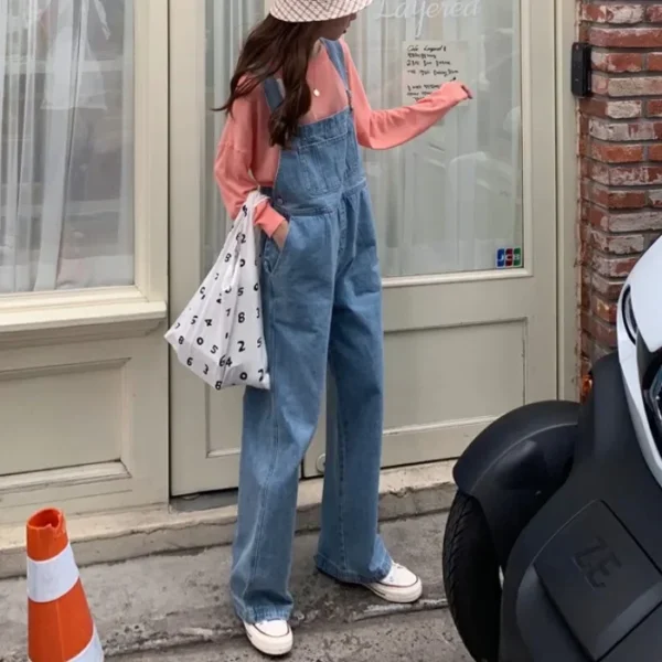 Autumn 2024 New Korean-Style Loose-Fit Straight-Leg Jeans High-Waisted Slimming Bell Bottoms Trendy Women's Pants - AliExpress 200000345 - Image 4