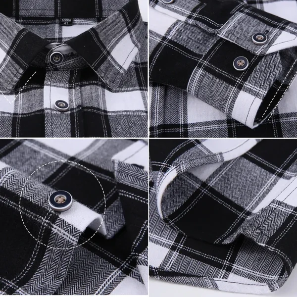 Oversize 11XL 10XL 9XL Plaid Flannel Shirts For Men Long Sleeve Cotton Fashion Casual Soft Standard-Fit Man Shirt Blouse Clothes - AliExpress 200000343 - Image 6