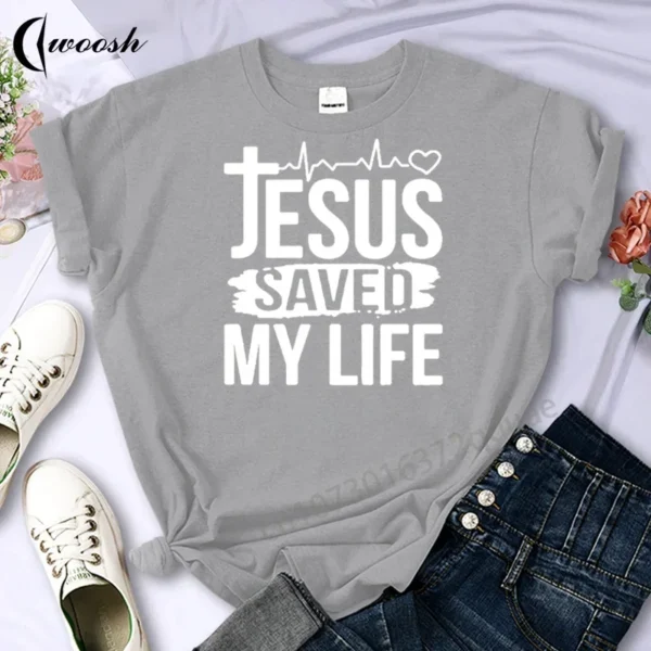 Faith Tshirt Jesus Tees Tops Christian Shirt Women Fashion Tshirt Oversized Unisex Summer T Shirt O-Neck Short Sleeves Clothing - AliExpress 200000345 - Image 5