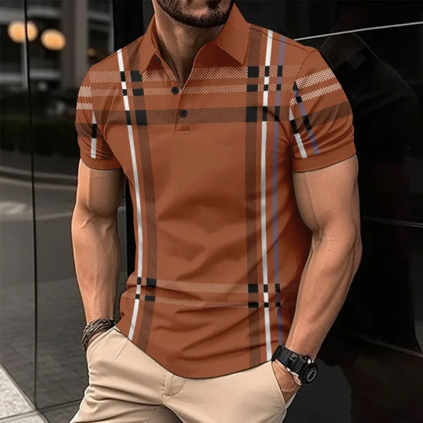 Summer's Best-Selling Men's Striped POLO Shirt, Men's T-Shirt Casual Comfort, Street Style Men's Top, The Perfect Gift For Men - AliExpress 200000343 - Image 5