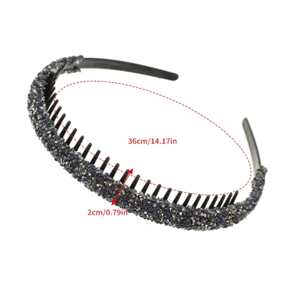 AWAYTR Luxury Non-slip Rhinestone Hair Hoops Bands Women Tooth Elastic Headbands For Women Shiny Hair Hoops Bezel Accessories - AliExpress 200000297 - Image 4