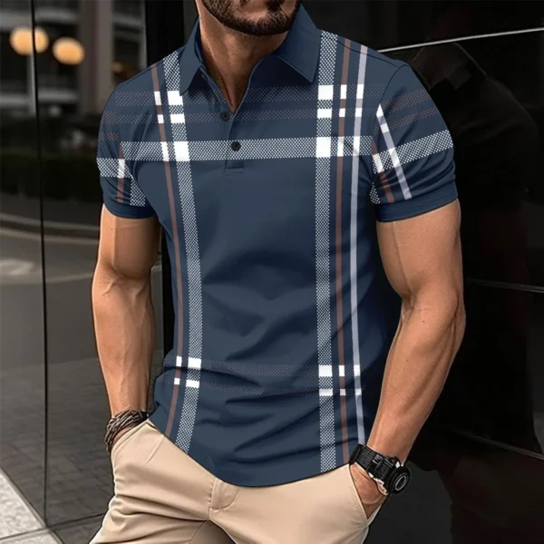 Summer's Best-Selling Men's Striped POLO Shirt, Men's T-Shirt Casual Comfort, Street Style Men's Top, The Perfect Gift For Men - AliExpress 200000343 - Image 2