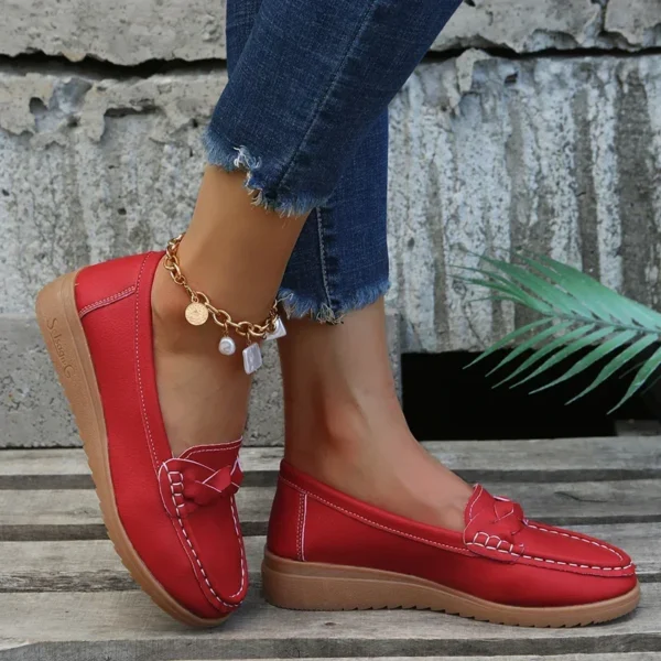 Ladies Shoes 2024 Brand Loafers Women's High Heels Fashion Slip-on Office and Career Hot Sale Round Toe Plus Size Flat Low Heels - AliExpress 322 - Image 5