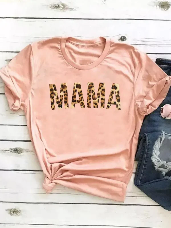 Clothing Summer Top Fashion Short Sleeve Print T Shirt Tee Letter Mom Mama Love Trend Basic Women Clothes Graphic T-shirt - AliExpress 200000345 - Image 5