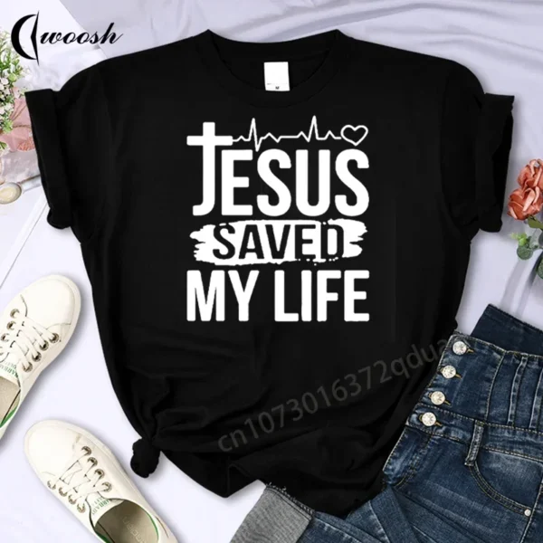 Faith Tshirt Jesus Tees Tops Christian Shirt Women Fashion Tshirt Oversized Unisex Summer T Shirt O-Neck Short Sleeves Clothing - AliExpress 200000345 - Image 2