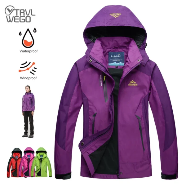 TRVLWEGO Camping Hiking Jacket Women Autumn Outdoor Sports Coats Climbing Trekking Windbreaker Travel Waterproof Purple Rosy - AliExpress 18