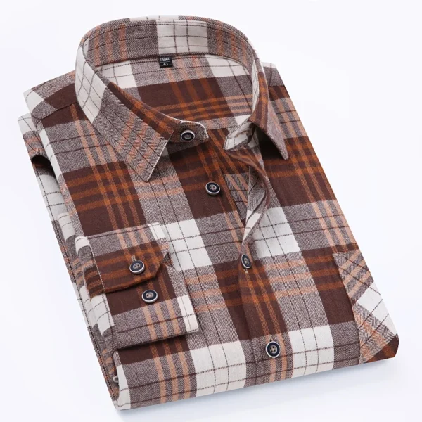 Oversize 11XL 10XL 9XL Plaid Flannel Shirts For Men Long Sleeve Cotton Fashion Casual Soft Standard-Fit Man Shirt Blouse Clothes - AliExpress 200000343 - Image 2