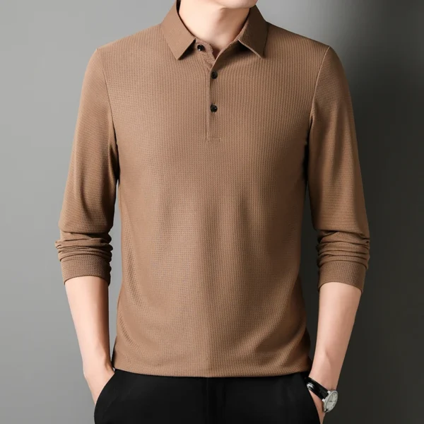 Men's Business Casual Polo Long Sleeve T-shirt Summer Comfortable Top - AliExpress 200000343 - Image 5