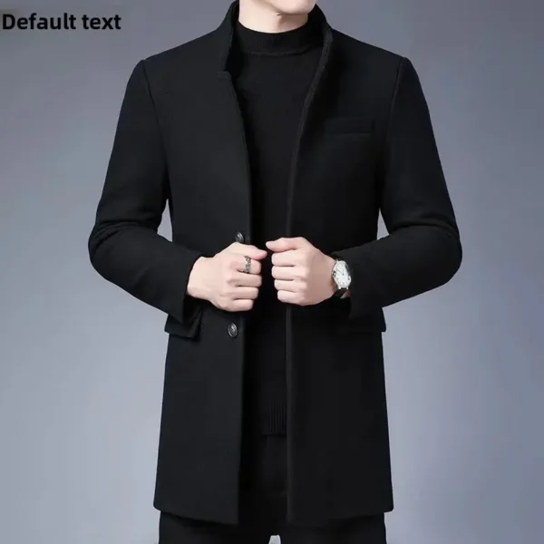 Winter Thickened Woolen Overcoat Stand Collar Men's Western Style Loose Fit Marriage Gown Sengkuan Jacket For Father-Son Wedding - AliExpress 200000343 - Image 3