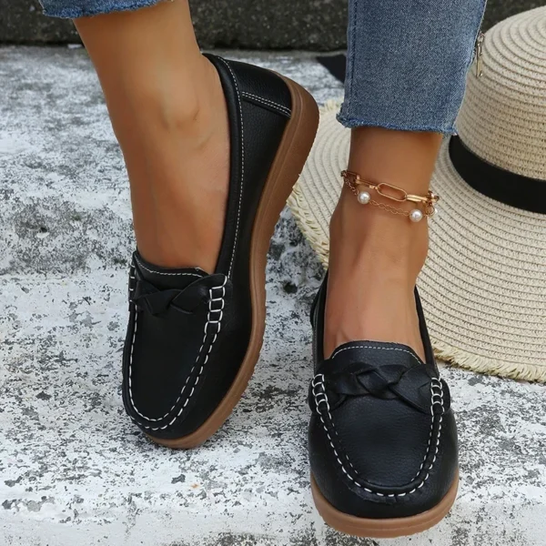 Ladies Shoes 2024 Brand Loafers Women's High Heels Fashion Slip-on Office and Career Hot Sale Round Toe Plus Size Flat Low Heels - AliExpress 322 - Image 4