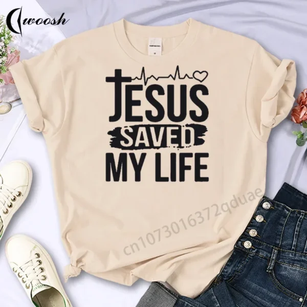 Faith Tshirt Jesus Tees Tops Christian Shirt Women Fashion Tshirt Oversized Unisex Summer T Shirt O-Neck Short Sleeves Clothing - AliExpress 200000345 - Image 4