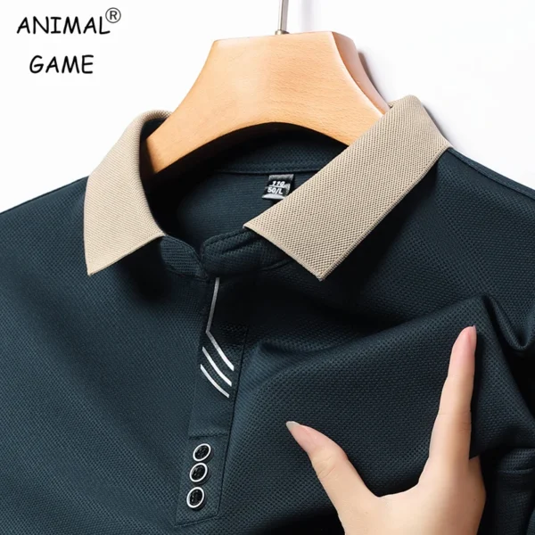 New Men's Long-sleeved Polo Shirt Sweatwear Business Casual Top Fashion Classic Solid Color Male Brand Basic V-neck Top - AliExpress 200000343