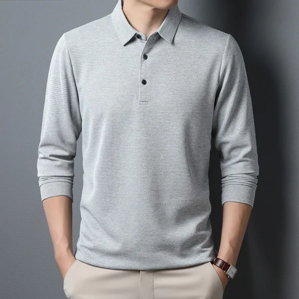 Men's Business Casual Polo Long Sleeve T-shirt Summer Comfortable Top - AliExpress 200000343