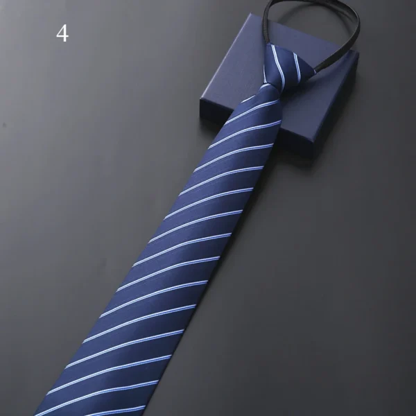 Lazy Zipper Men's Tie Business Formal Dress Wear Stripe Solid Color Zipper Necktie Wholesale Gifts for Men Slim Skinny Tie - AliExpress 200000297 - Image 6