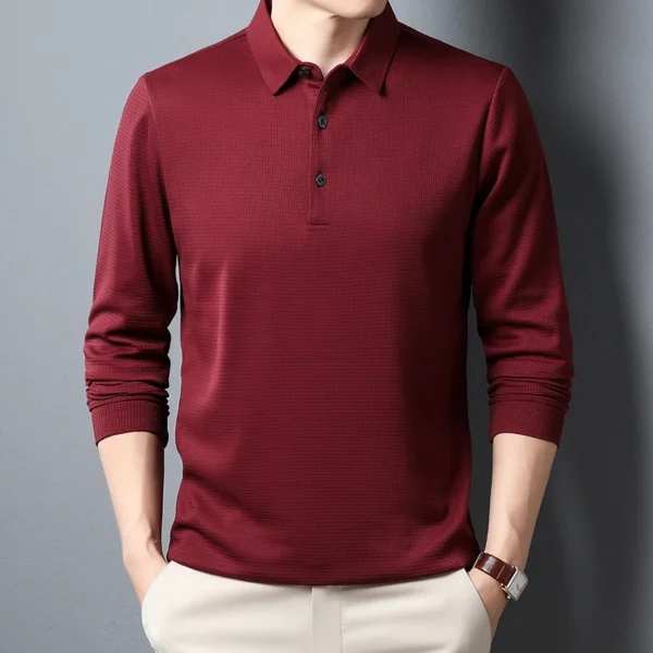 Men's Business Casual Polo Long Sleeve T-shirt Summer Comfortable Top - AliExpress 200000343 - Image 6