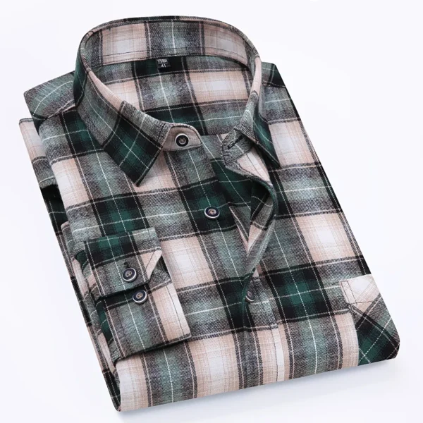 Oversize 11XL 10XL 9XL Plaid Flannel Shirts For Men Long Sleeve Cotton Fashion Casual Soft Standard-Fit Man Shirt Blouse Clothes - AliExpress 200000343 - Image 3