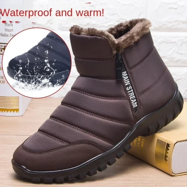 Winter men's snow boots, double zippered waterproof shoes rain boots fishing Winter Warm Boots men's boots - AliExpress - Image 4