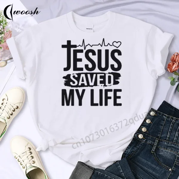 Faith Tshirt Jesus Tees Tops Christian Shirt Women Fashion Tshirt Oversized Unisex Summer T Shirt O-Neck Short Sleeves Clothing - AliExpress 200000345 - Image 3