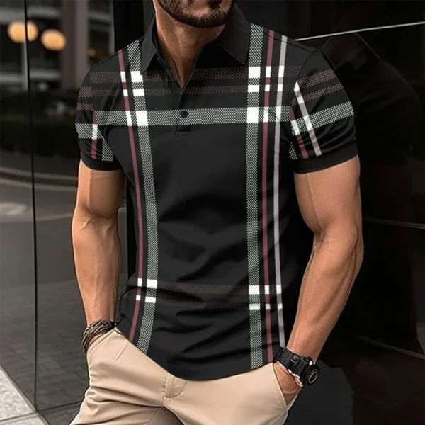 Summer's Best-Selling Men's Striped POLO Shirt, Men's T-Shirt Casual Comfort, Street Style Men's Top, The Perfect Gift For Men - AliExpress 200000343 - Image 3