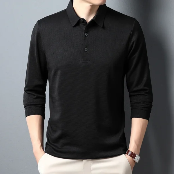 Men's Business Casual Polo Long Sleeve T-shirt Summer Comfortable Top - AliExpress 200000343 - Image 4