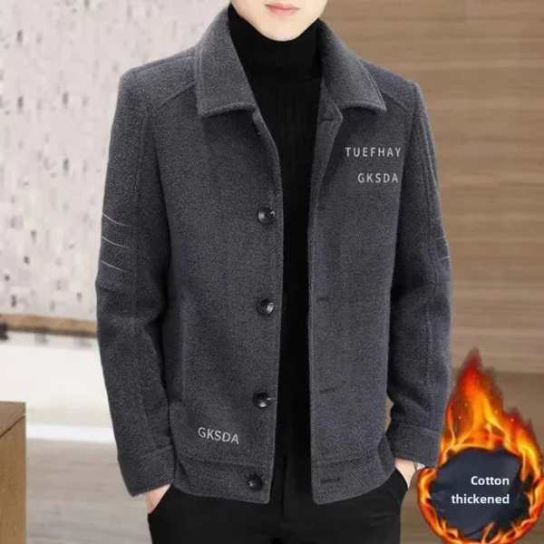 New Men's Woolen Overcoat Cropped Autumn Winter Thickened Jacket Casual High-End Fashion Thin Material Regular Type Other - AliExpress 200000343